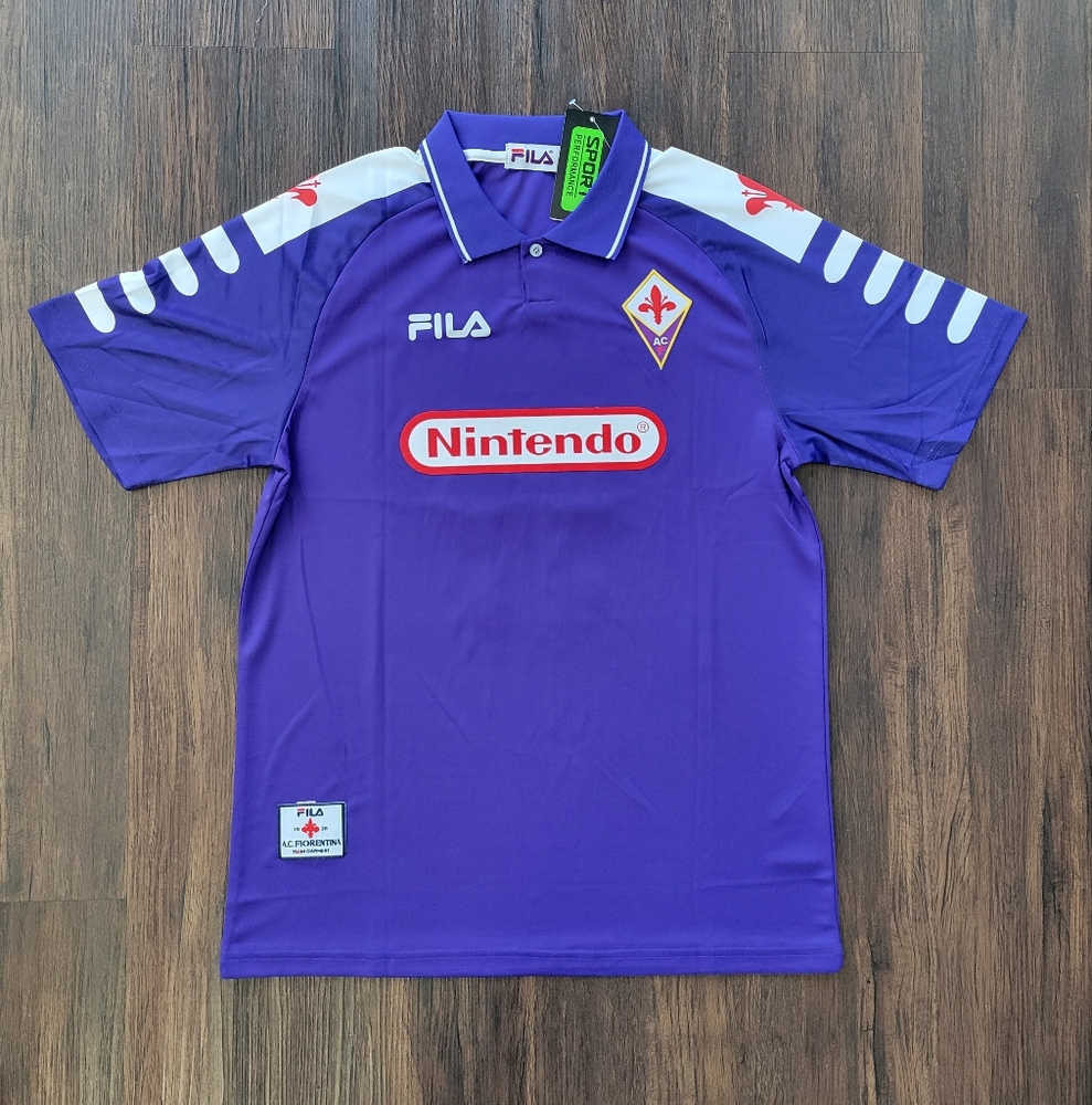 Gabriel Batistuta Fiorentina New Men's Retro Vintage Home Purple Soccer Jersey